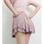 Women's Quick Drying Sports Short Skirt Fake Two-Piece Running Half Skirt Hip Blocking Anti Glare Breathable Tennis Skirt