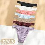 5Pcs/Set Women Seamless Brazilian Panties Solid Color High Leg Cut Briefs Sexy Underwear Female Underpants Comfort Lingerie