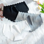 3Pcs/Set Seamless Ice Silk Panties Women Low Waist Briefs Female Underpants Invisible Underwear Sexy Lingerie M-XL Intimates