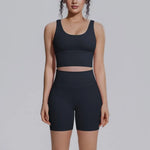 Women's Yoga Set Sports Running Fitness Beautiful Back Vest Hip Lifting Slim-Fit High Waist Shorts Training Gym Workout Suits