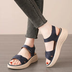 New Summer Women Sandals Flat shoes Woman Light Comfortable Leather Women's Open-toe Sandals Fashion Casual Hook Loop