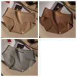 3Pcs/Set Women Soft Cotton Panties Mid Waist Briefs in Warm Tan Minimalist Intimates Breathable Stretch Underwear Size M-2XL