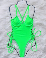 Splicing High Cut Out One Piece Swimsuit Women Tassel Swimwear Female Sexy Bathing Suit String Leopard Bikini 2025 Monokini Lady