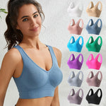 Women Wide Strap Seamless Tank Bra Without Pads Plus Size Knit Sports Bralette Wireless Bra Vest Crop Top Sexy Lingerie S-5XL