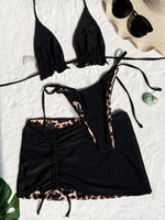 XS - L Doulbe Side Wearable Reversible Bikini Women Swimwear Female Swimsuit Three-pieces Bikini Set Ruffled Bathing Suit Swim