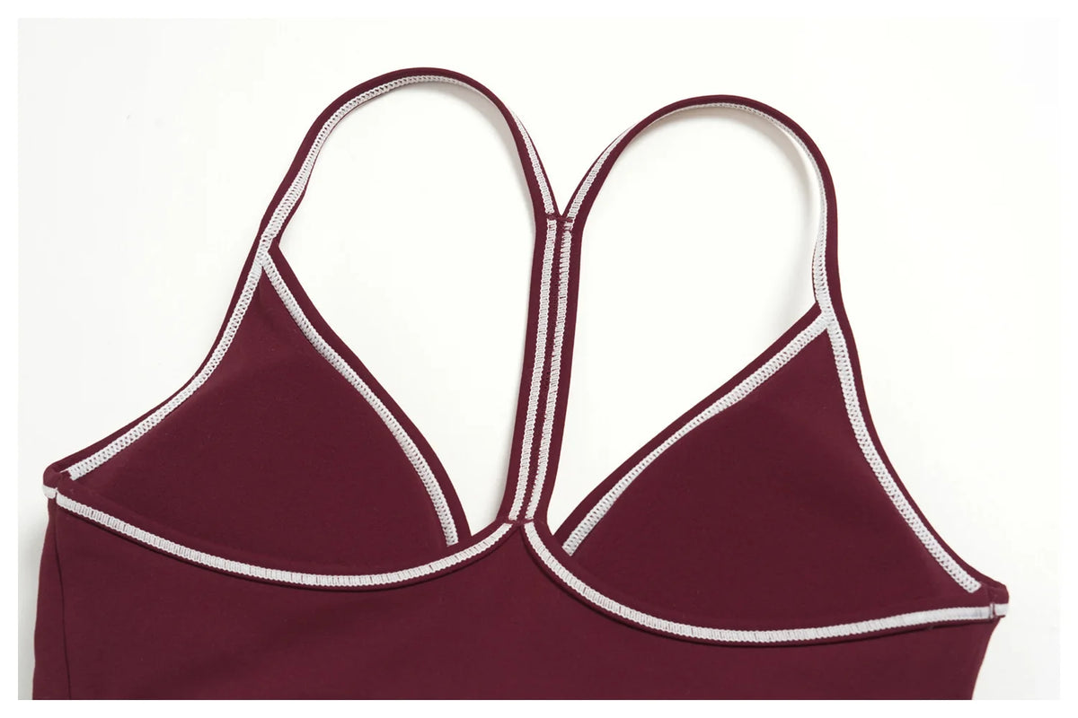 New Yoga Suit Women Color Blocked V-neck I Shape Sports Bra Fitness Clothes Summer Tight Running High Waist Leggings Tracksuit