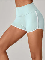 Color Blocking Patchwork Yoga Shorts Women Tight Fitting Peach Hip Lifting Sports Pants Gym Running Bike Wear Leggings
