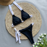 DEKA Brazilian Patchwork Black Bikini Women Swimsuit Halter Female Swimwear Micro Bikini Set Biquini Swimming Suit Beachwear
