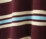 Foridol Burgundy Striped Casual Women T-shirt Summer Loose Polo Shirts Buttons New Female Tops Blouse White Tops Spring Shirt