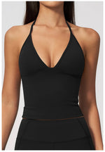 Sexy V Neck Yoga Vest Women Quick Dry Shockproof Slimming Sports Tank Top Cloud Feeling Sanded Workout Fitness Running Vest