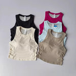 Women's Quick-Drying Breathable Yoga Vest for Fitness And Pilates Tight-Fit Exercise Top with Fixed Chest Cushion
