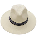 Men's Straw Woven Top Hat Wide Brim Sun Cap Summer Casual Outdoor Holiday