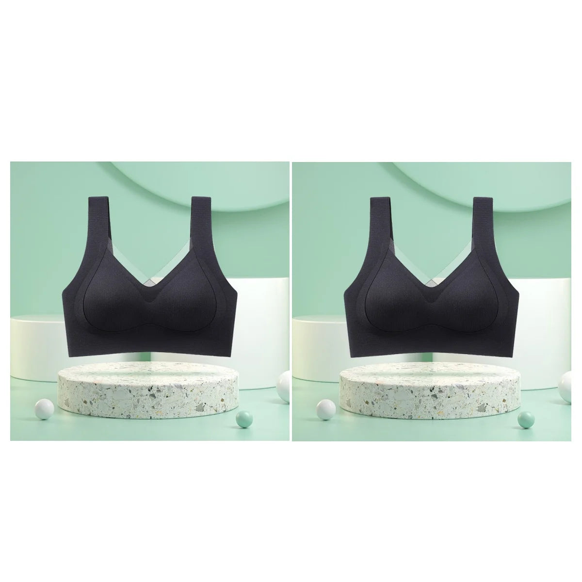 2Pcs/Set Women's Seamless Bras For Women Underwear Wireless No Steel Ring Fitness Solid Color Underwear Sexy Lingerie