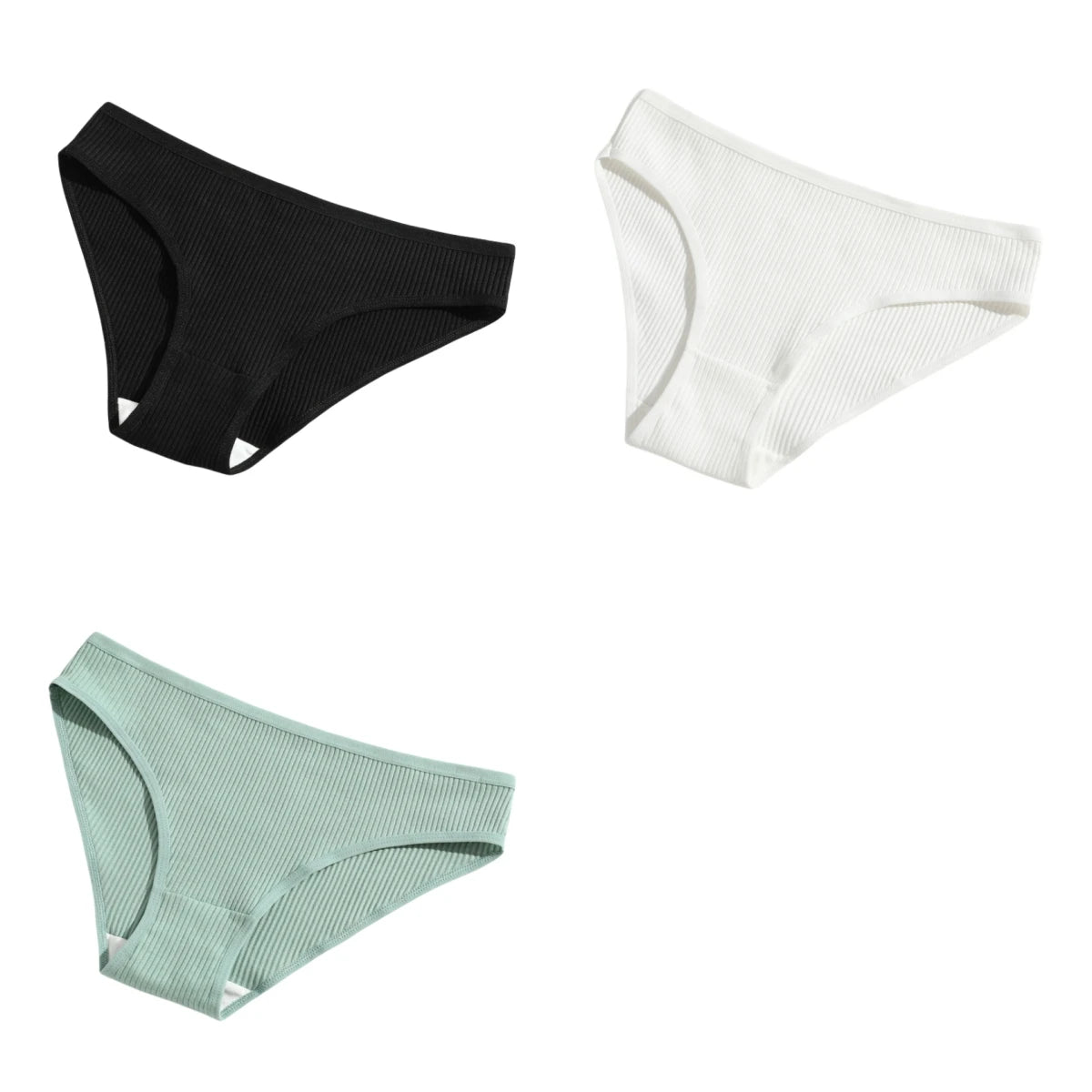 3Pcs/Set Cotton Panties Women Low Waist Underwear Seamless Briefs Solid Color Sports Breathable Underpants Female Lingerie