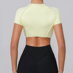 No Padded Women Yoga Sport T Shirts Fitness Clothes Short Sleeve Yoga Shirt Gym Top Running Active Wear Sport Tops