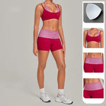 Women's Sleeveless Yoga Set Sports Fitness Gym Beautiful Back Slim Fit Bra Suits Training Workout High Waisted Shorts Sets
