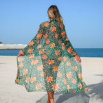 Blue Leopard Print Bikini Set Large Size Women Front Tie Push Up High Waist Swimsuit 2026 Long Sleeve Cover Up 3 Piece Swimsuit