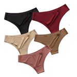 5PCS/Set Panties Women Seamless Underwear Low Rise Female Underpants Glossy Solid Color Briefs Comfort Invisible Underwear