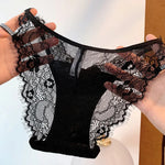 Rhinestones Girls Sexy G String Lace Panties Women Underwear Briefs Hollow Out Thong Transparent Lingerie Intimates