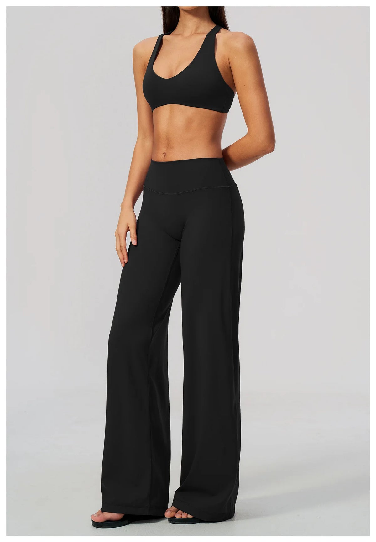 Summer 2 Piece Yoga Sets Women Tight Back Cross Sports Bra High Waist Peach Hip Wide Leg Pants Gym Running Fitness Workout Suits