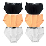 6Pcs/Set Women High Waist Cotton Briefs Letter Print Wide Waistband Panties Solid Color Full Coverage Hip Lifting Lingerie M-2XL