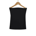 Spring Style Black And White Top Hot Girl Flat Top Tube Top Sexy Off-Shoulder Strap With Chest Pad Beautiful Back Camisole BPVE