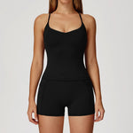 2-Piece Women's Fashion Yoga Set Beautiful Back Slimming Naked Comfort Set Outdoor Sports Running Fitness Leisure Set