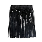 Bright Colors Beach Dance Skirt Hawaii Skirt Elastic Mid-rise Adults Kids Mini Skirt Rain Fringe Tassels Adjustable Curtain