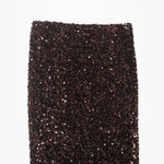 Women's Fashion Sequined Long Dress Womens Brown Sequin Mermaid Maxi Skirt High Waist Bodycon Flare Party Skirt Pure Desire N3OM