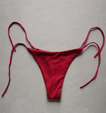 Summer Sexy Bikini set Push-up padded Bra Thong Split Swimwear Female Bandage Bathing Suit Adjustable Lacing Swimsuit Solid