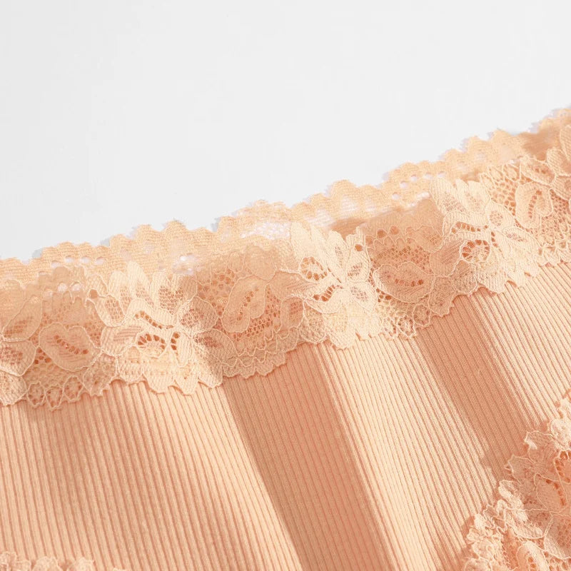 5PCS/Set Women Cotton Panties Sexy Lace Low Waist Briefs Stretch Comfortable Ladies Underwear Soft Breathable Intimate Lingerie