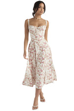 Sexy Low Cut Spaghetti Strap Maxi Dresses For Women Color Flower Printed Chest Wrap Bowknot Leace-up Long Dress Elegant Vestidos