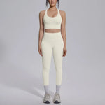 Women's Yoga Set Sports Fitness Running Beautiful Back Slim Fit Bra Hip-lifting High Waist Pants Workout Training Gym Suits