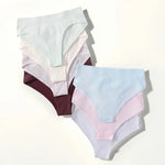 5Pcs/Set Briefs High Rise Panty Women Panties Female Underpants Solid Color Seamless Underwear S-XXXL Sexy Lingerie Intimates