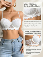 Lace Trim Women's Sexy Bras Mesh Underwire Underwear Push-Up Bra Comfortable Ladies Demi Cup Lingerie