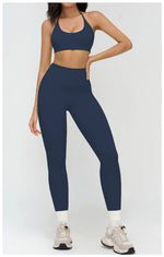 2 Pieces Sportswear Women Yoga Set Gym Clothes Fitness Set Outfit Outdoor Long-Sleeved Shirt Tracksuits Sports Bra Gym Leggings