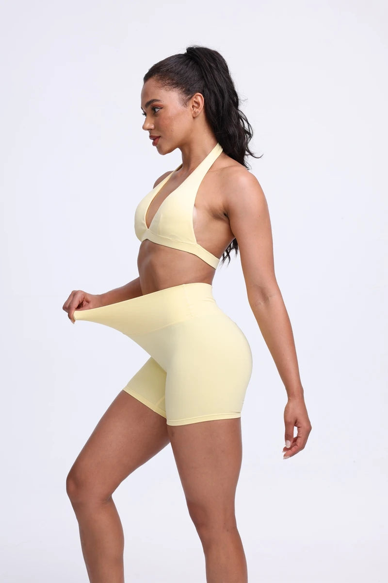 DIAS FIT JOY -Neck Hanging Neck Naked Feeling Yoga Bra for Running Fitness Cycling - Breathable Comfortable Sports Bra for Women