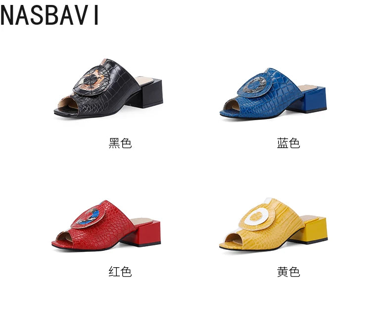 NASBAVI Out Outdoor Slippers Latest Luxury Shoes Women Designers Ladies Shoes and Sandals Wedding Shoes for Women Big Size 45 46