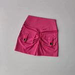 Nude High-Waisted Women's Yoga Fitness Shorts with Pockets Peach Hip Sports Fitness Running Training Gym Active Leggings