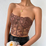 Phantasy Sexy Lace See through Crop Top Women Fashion Floral Embroidery Black Tank Top Night club Dress up 2026 Summer Outfit