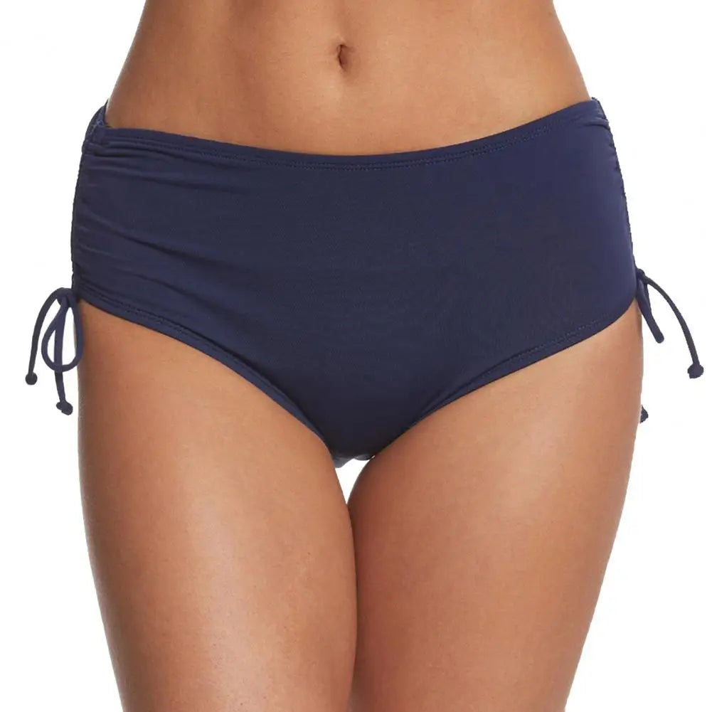Bathing Suit Board Shorts Women Swim Shorts V Cut Drawstring Bikini Swimsuit Bottom Adjustable Ruched Side Boyshorts