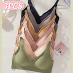3Pcs/Set Seamless Bras Wire Free Brassiere Women Underwear Female Sexy Lingerie Plunge Underwear & Sleepwears Intimates