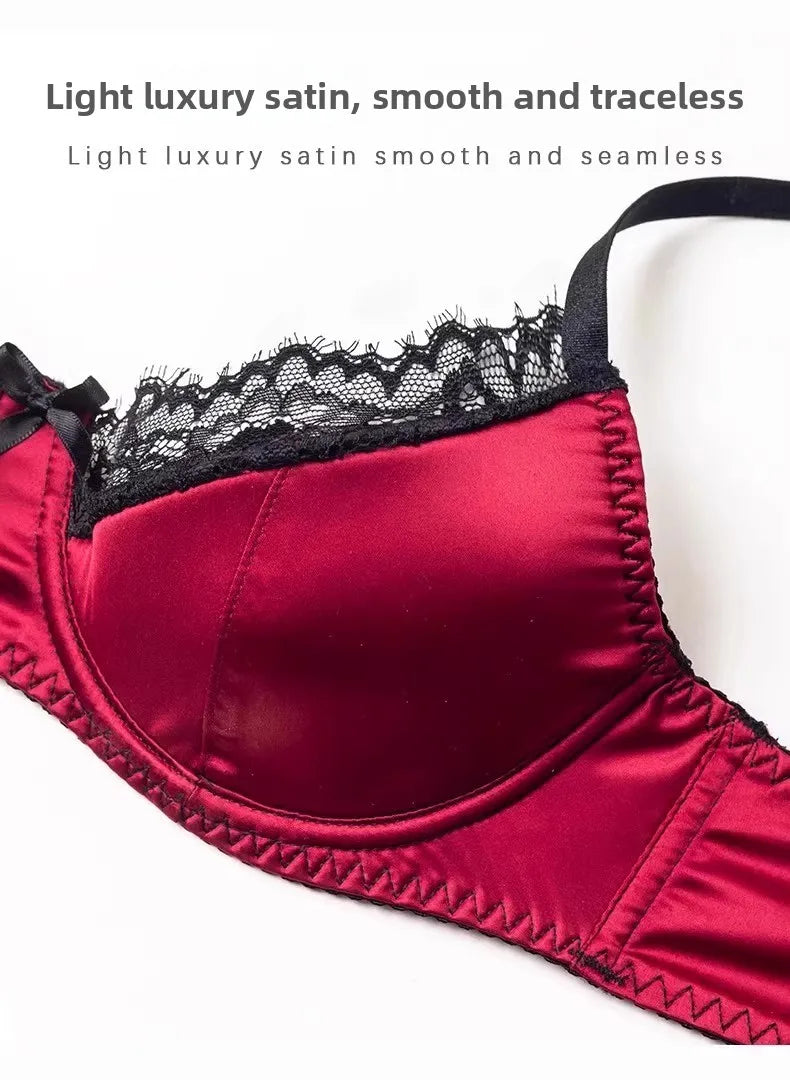 French Thin Cup Lingerie Set Sexy Lace Push Up Bra Fashion Women Silk Fabric Underwear High Quality Intimates Bras and Panties