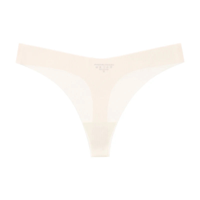 Girls Briefs Seamless Women Panties Sexy G String Ice Silk Underwear T Back Sports Yoga Thong Traceless Plus Size S-XL
