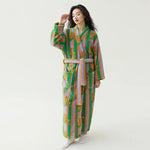 Women New Autumn Winter Thickened Anti-Static Coral Fleece Beauty Velvet Extra Long Bathrobe Sleep Loungewear Robe