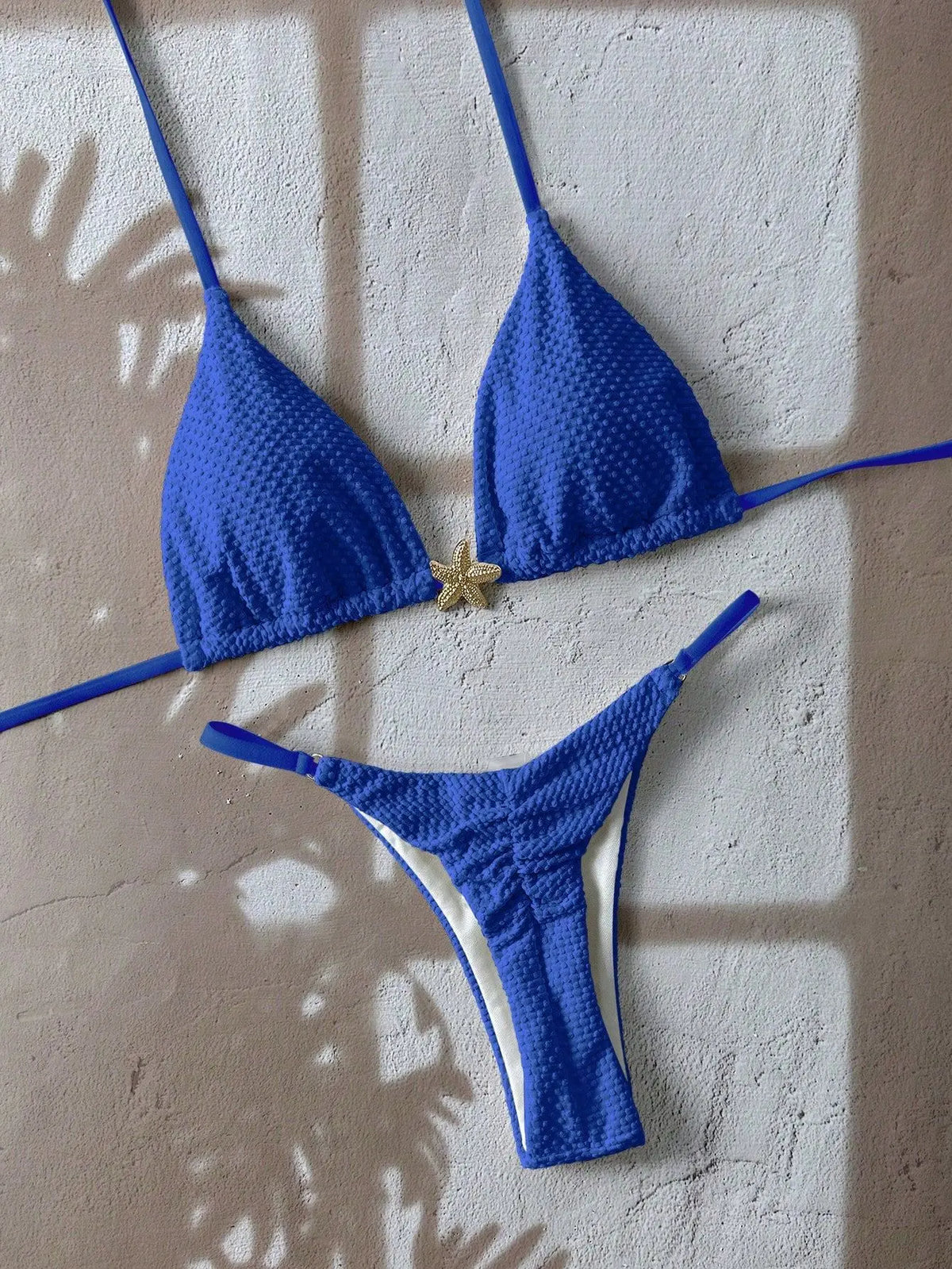 Sexy Metal Starfish Bikini Set Women Yellow Blue Push Up Bra Thong Swimsuit 2026 Summer Bathig Suit Bandage Holiday Swimwear