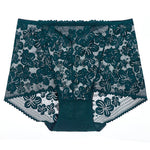 Seamless Lace High Waist Panties for Women Lingerie Sexy Flowers Embroidery Mesh Breathable Briefs Plus Size 3XL Underwear