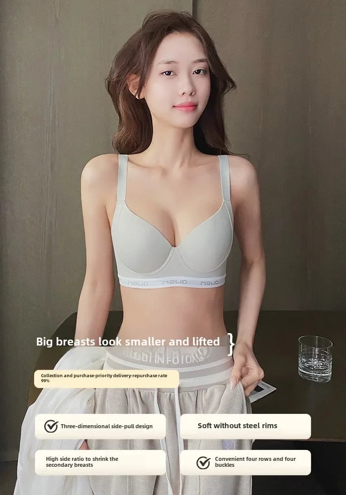 MOYISU Adjustable Anti-Sag Bra for Women, Big Bust Minimizer Wireless Bralette Lightweight No Spillage Comfort Plus Size Summer