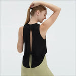 STOUREG New Women's Hollowed Out Dovetail Tank Top Yoga Wear, Outdoor Running Sports Fitness Tank Tops,Gym Shirt