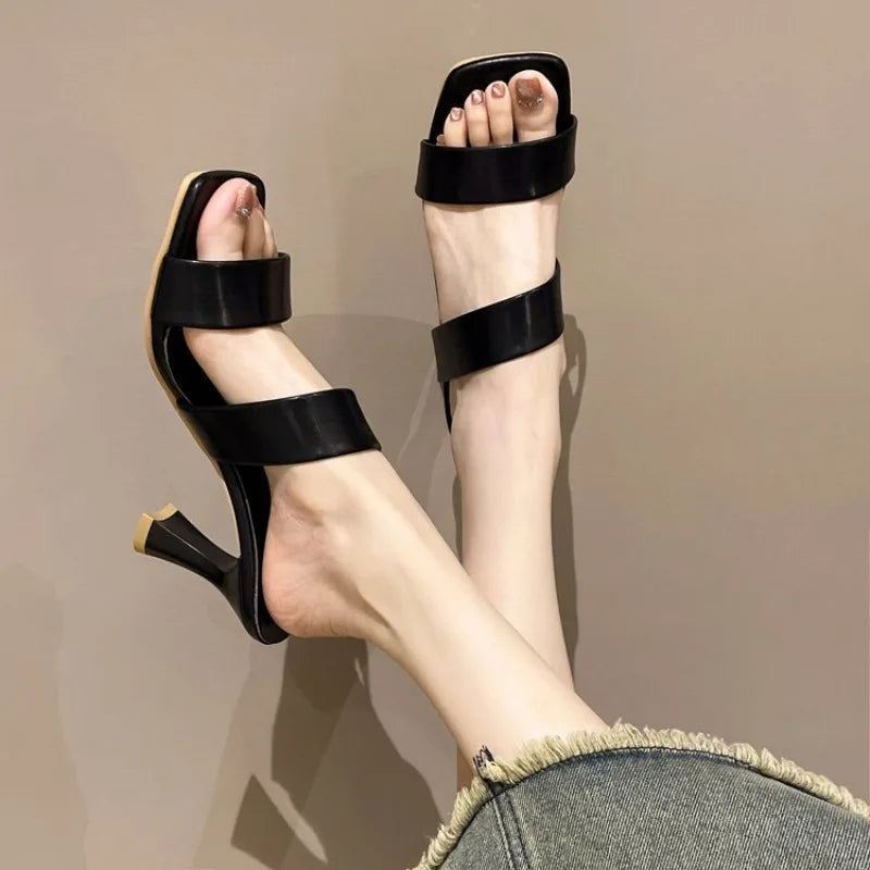 Summer Outdoor Wear Thick Heel2026 Line Open Toe Fashion High HeelSandals